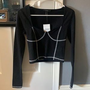 Forever 21 Black Long Sleeve crop top